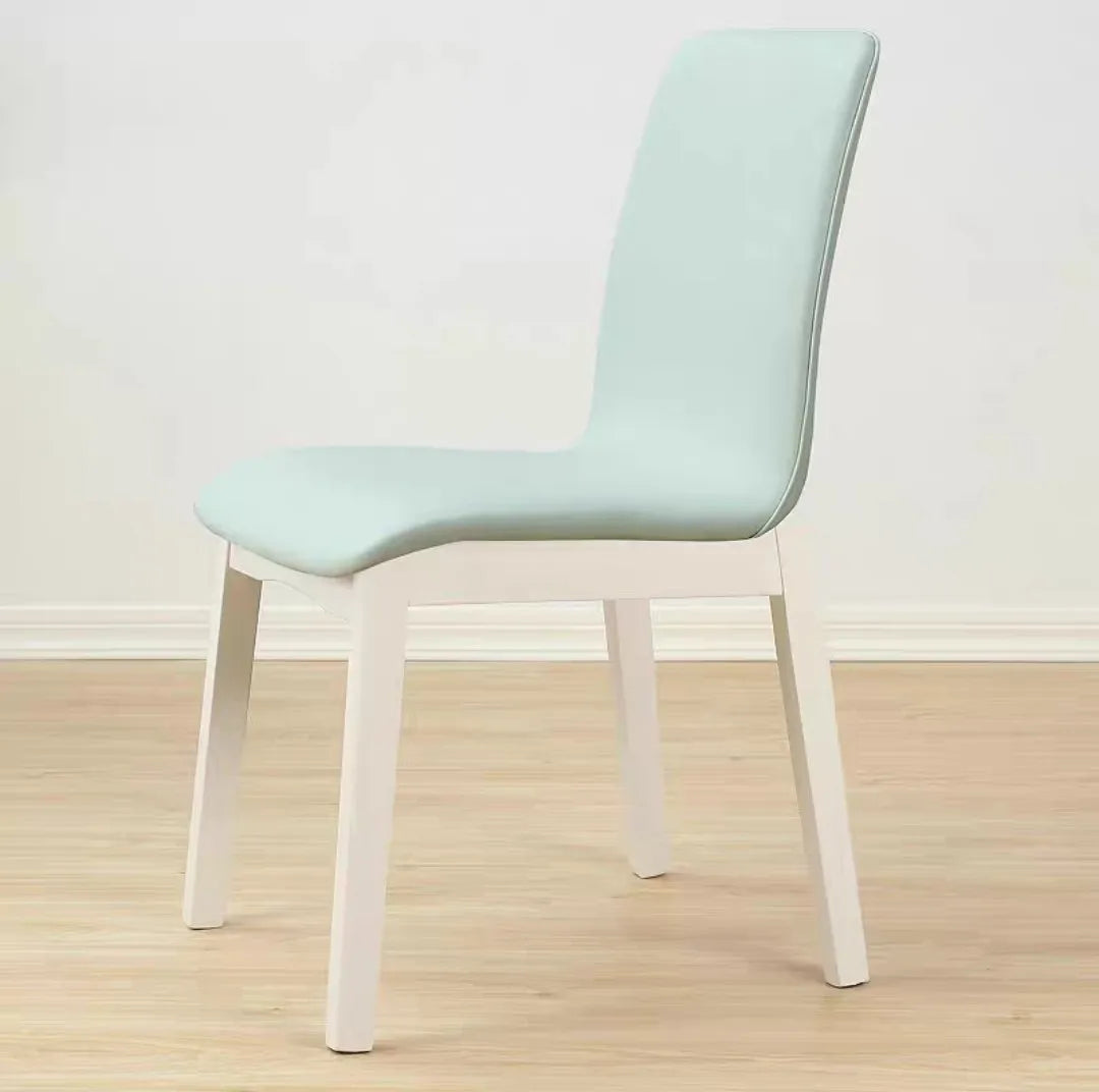 chaises salle manger moderne bois PU gris clair vert menthe rouge brique blanc minimaliste