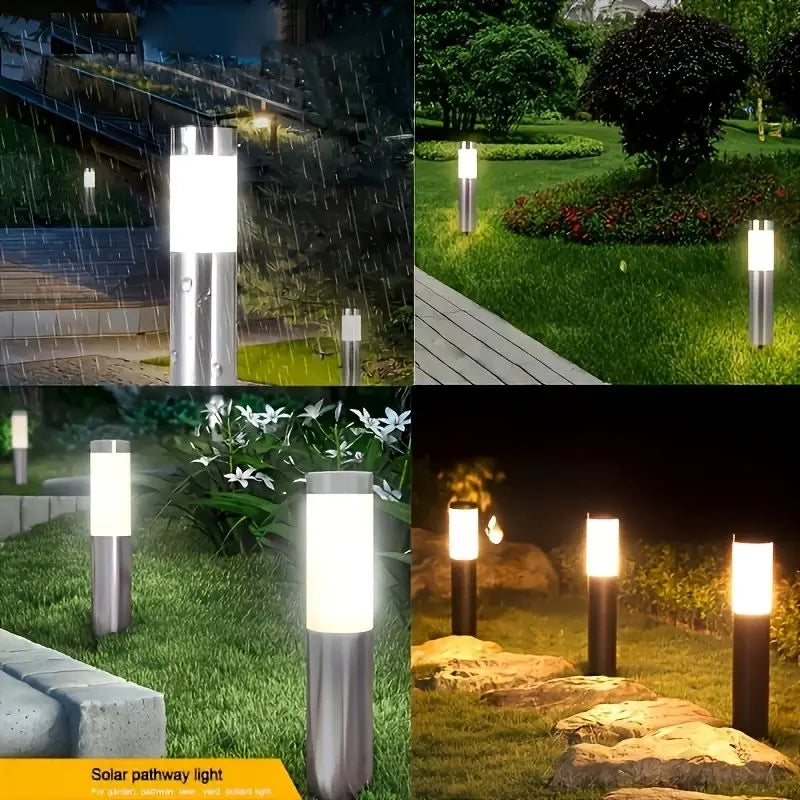 lampes solaires argentées éclairage extérieur moderne facile ip65 protection solaire