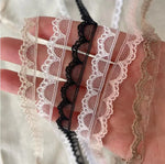 ruban dentelle polyester blanc noir beige clair 10mm classique 30mètres
