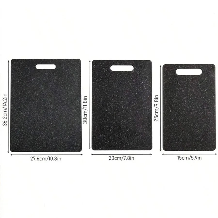 planches découper blocs hachage noir granulé moderne poignée intégrée compatible lave vaisselle