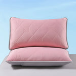 taies d'oreiller cooling polyester respirant moderne rose clair motif carrés washable soft lit maison