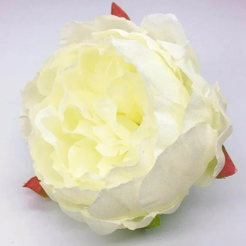 fleur artificielle pivoine réaliste feuilles vertes décoration mariage scrapbooking fête maison