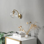 lampe murale moderne or métallique verre transparent strié cuisine chambre coucher salle manger