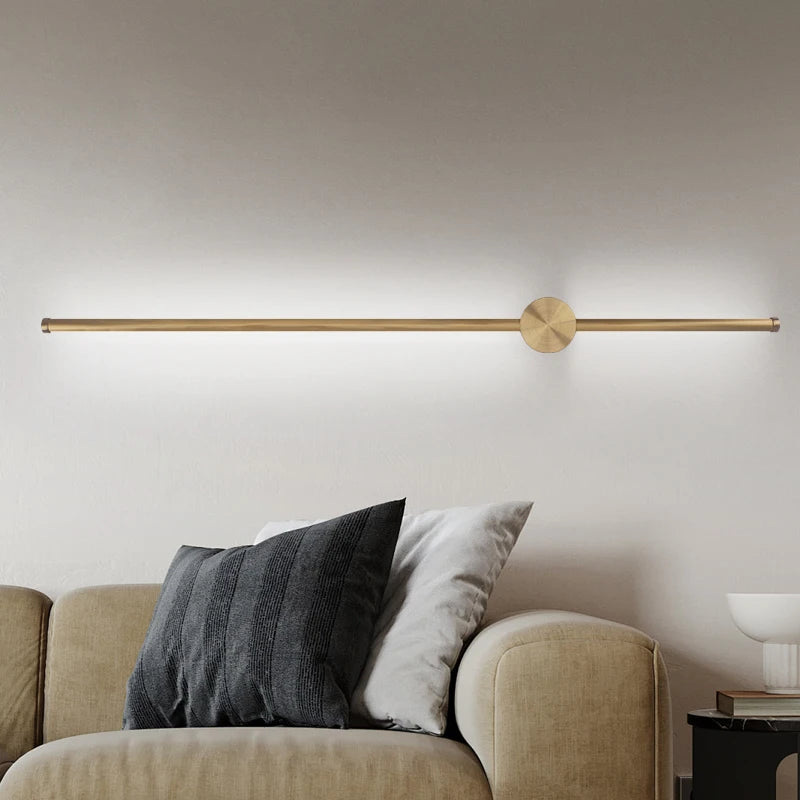 lampe murale moderne dorée lisse brillante 50 80 110 cm vis fixations chambre salon