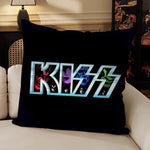 taie d'oreiller motif kiss rock noir imprimé polyester coton décoratif coussin siège salon voiture