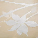 rideau douche moderne feuilles stylisées semi transparent beige gris 180cm 200cmversible