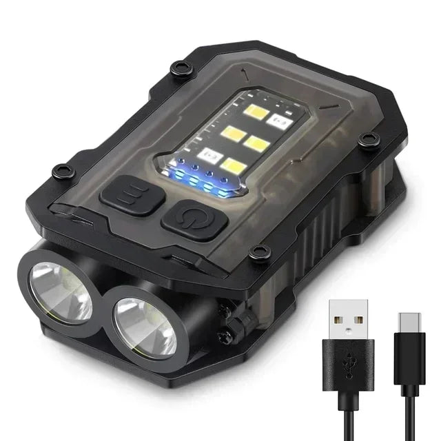 lampe torche rechargeable led noire aimantée rotative camping 10w intense modifiable moderne robuste