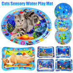 tapis jeu d'eau chat pompe motif marin poisson lit gonflable interactif