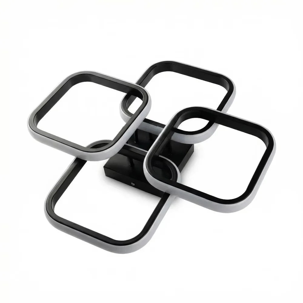 lampe led moderne noire blanc géométrique carré opaque minimaliste montée surface chambre salon