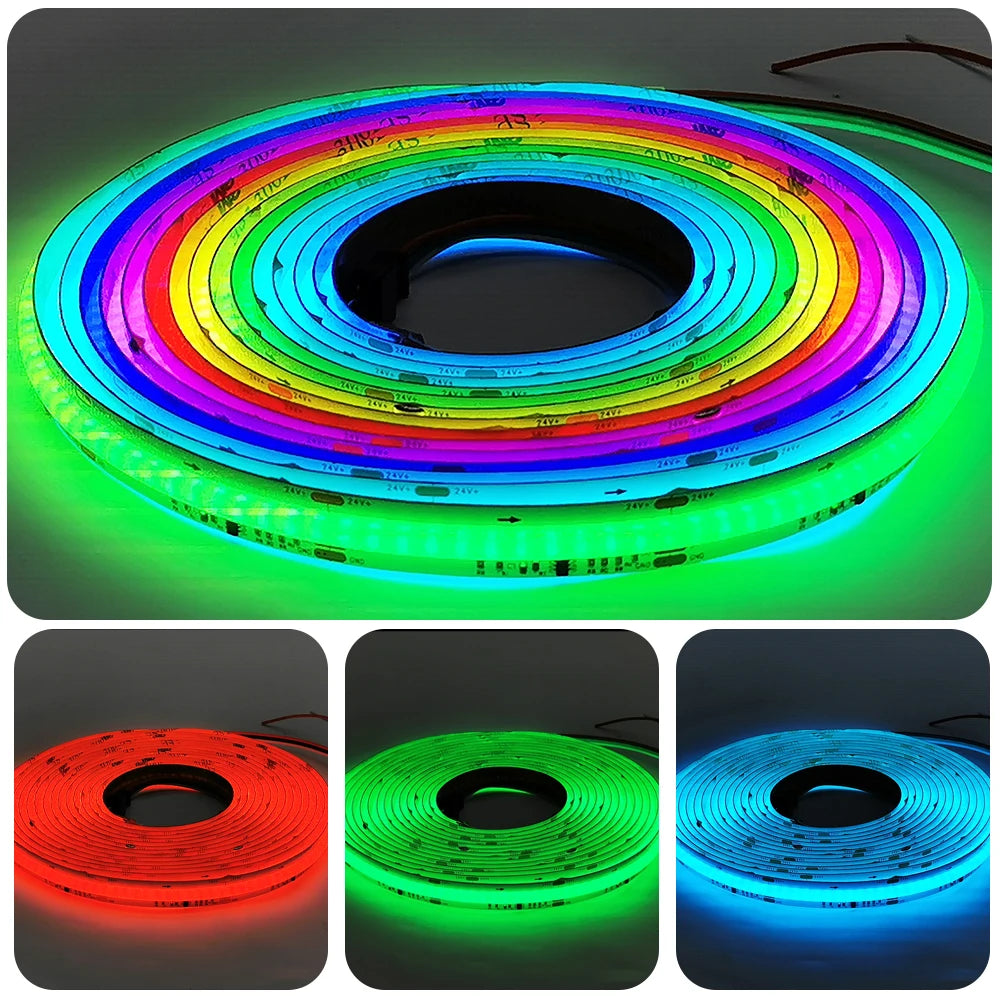 ruban led 720 leds rgb ic ws2811 12v 24v adhésif moderne blanc multicolore