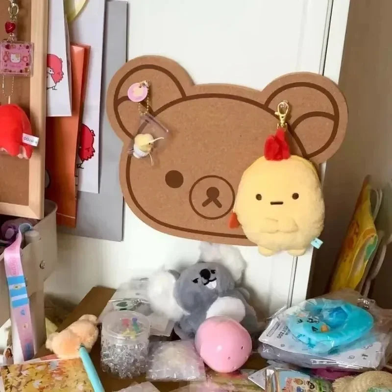 décoration murale kawaii ours souriant panneau tête ours animaux porte clés étiquettes gâteau cerise