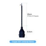 support ampoule e27 noir ip67 cable cuivre 10cm 20cm 30cm 50cm 100cm 200cm pvc