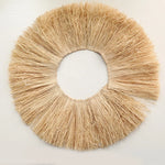 décoration murale bohème fibreuse frangée bande texturée beige naturelle rustic