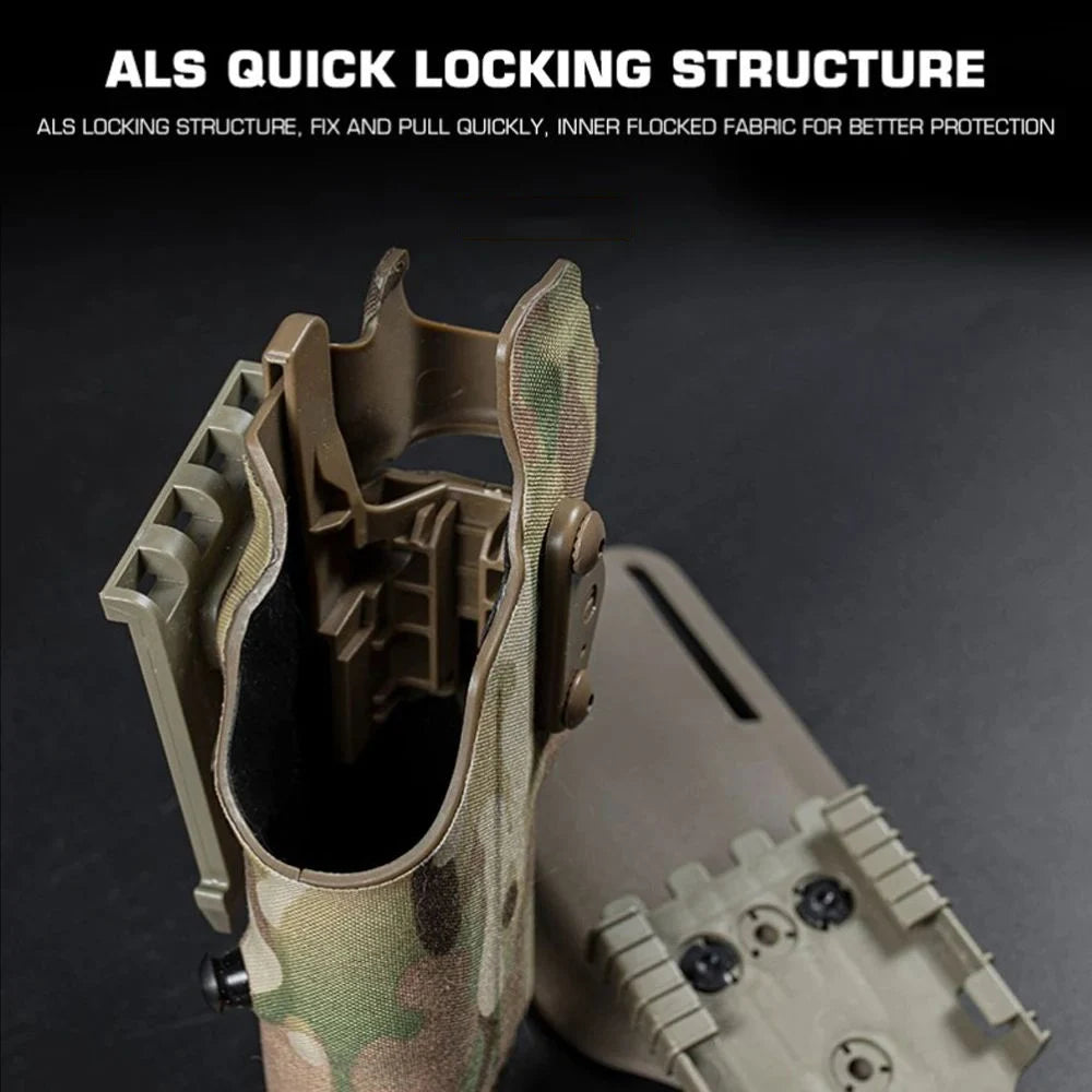holster glock 17 19 lampe torch multicam camouflage noir mat vert ranger