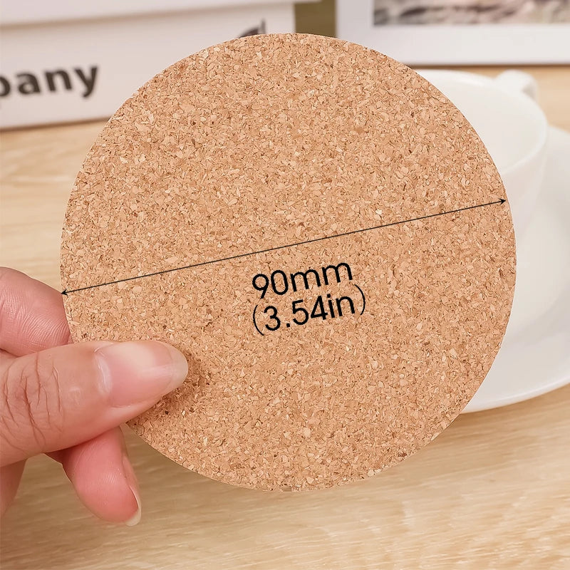 coasters liège naturel simples rustiques boissons table decoration beige rustic round