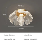 plafonnier led moderne floral doré lumineux chambre entrée couloir adaptable blanc doré