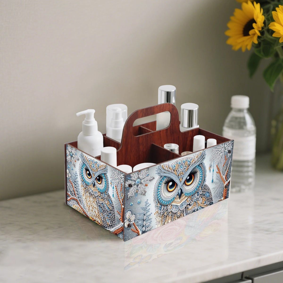 boîtes rangement multicolores imprimées florales animaux oiseaux moderne poignées bois