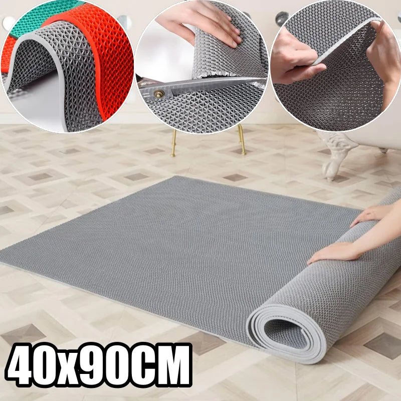 tapis antidérapant pvc gris rouge vert moderne shaped hollow 40x90cm