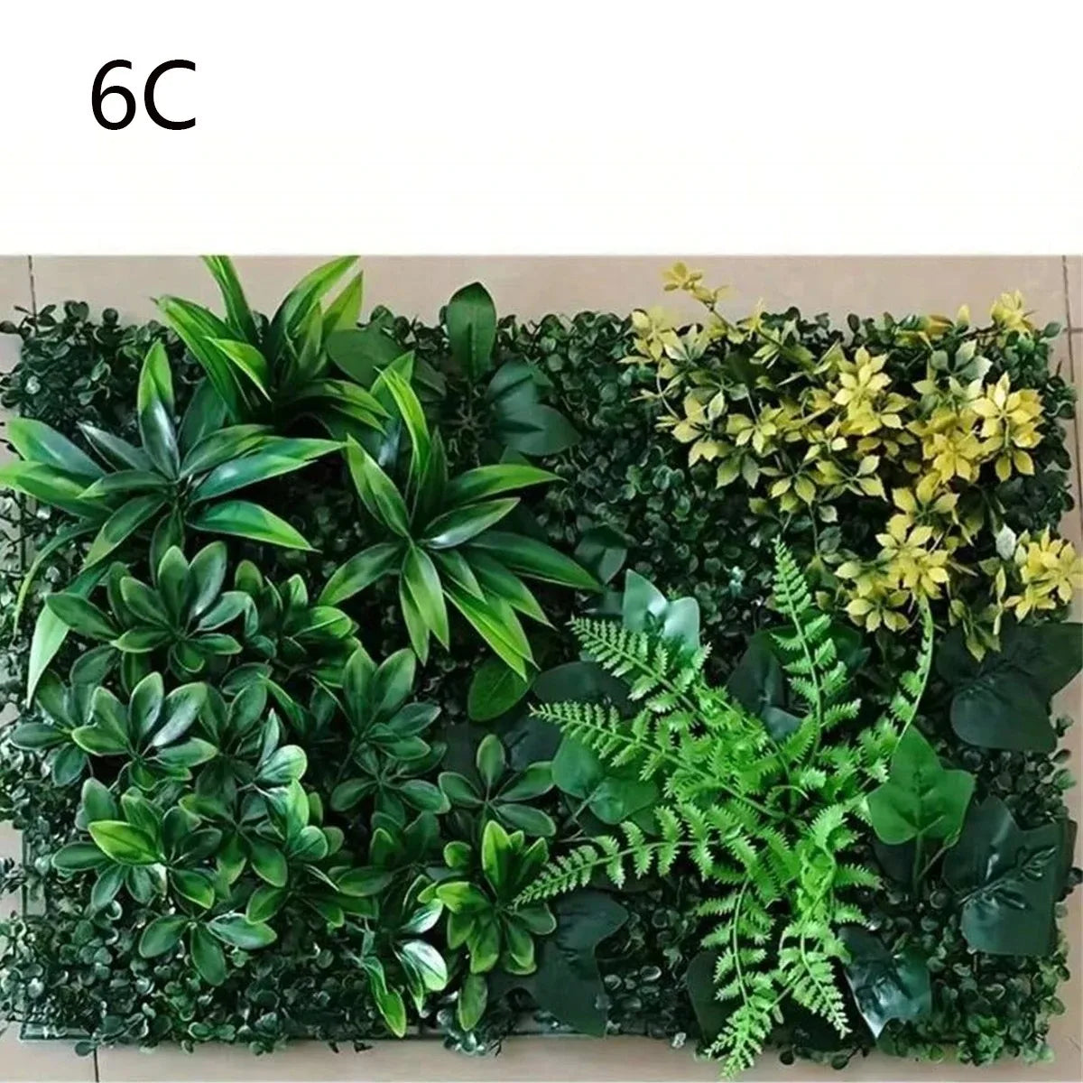 plantes artificielles herbe verte feuilles diverses fleurs naturelles decoration murale intérieur extérieur halloween patio