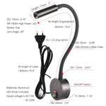 lampe murale led flexible aluminium lecture chevet moderne blanc noir argent