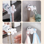 support mural décoratif main mickey blanc ventouse brosses dents chargeurs accessoires bain
