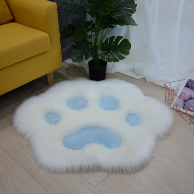 tapis sol décoratif peluche doux motif pattes chat antidérapant maison salon