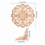décorations bois sculptées motifs floraux classiques baroques 15x15cm 8x3.15cm pièces