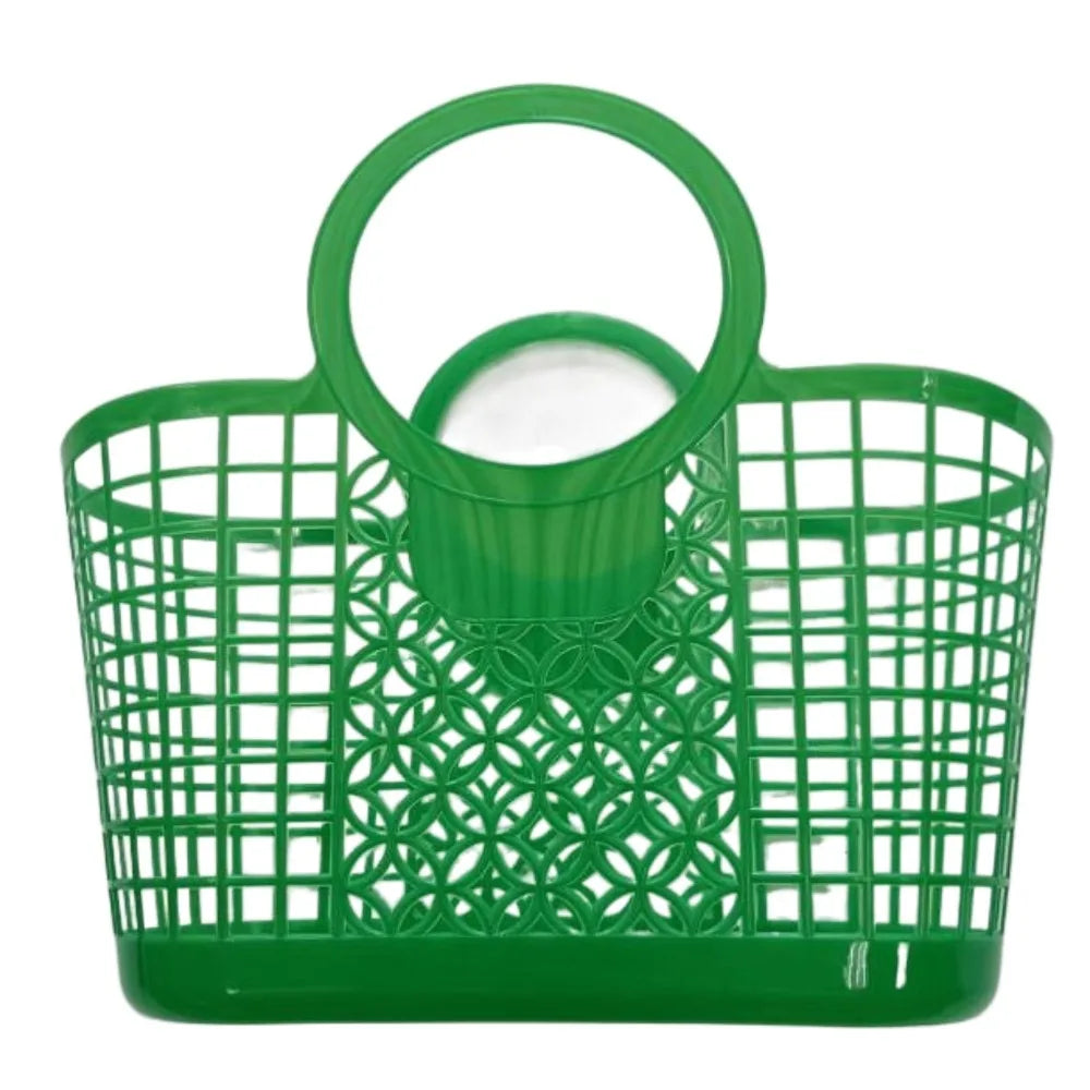 panier bleu vert moderne poignées utilisations multiples empilable plastique rouge jaune grille mailles opacité