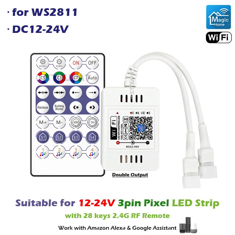 contrôleur led wifi moderne qr code compatible alexa assistant google 16 millions couleurs rgbw