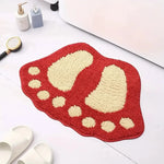 tapis bain empreinte pieds vert rose marron gris texture poilue granuleuse antidérapant machine lavable