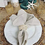 anneaux serviette corde coton rustique set 36 beige clair tressée opacité marine