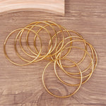 anneaux decoratifs dorés ronds lisses minimaliste lot 10 anneaux 8cm bois