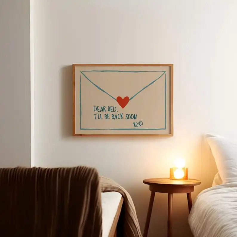 impression toile moderne lettre cœur humour décoration chambre opaque sans cadre graphique minimaliste