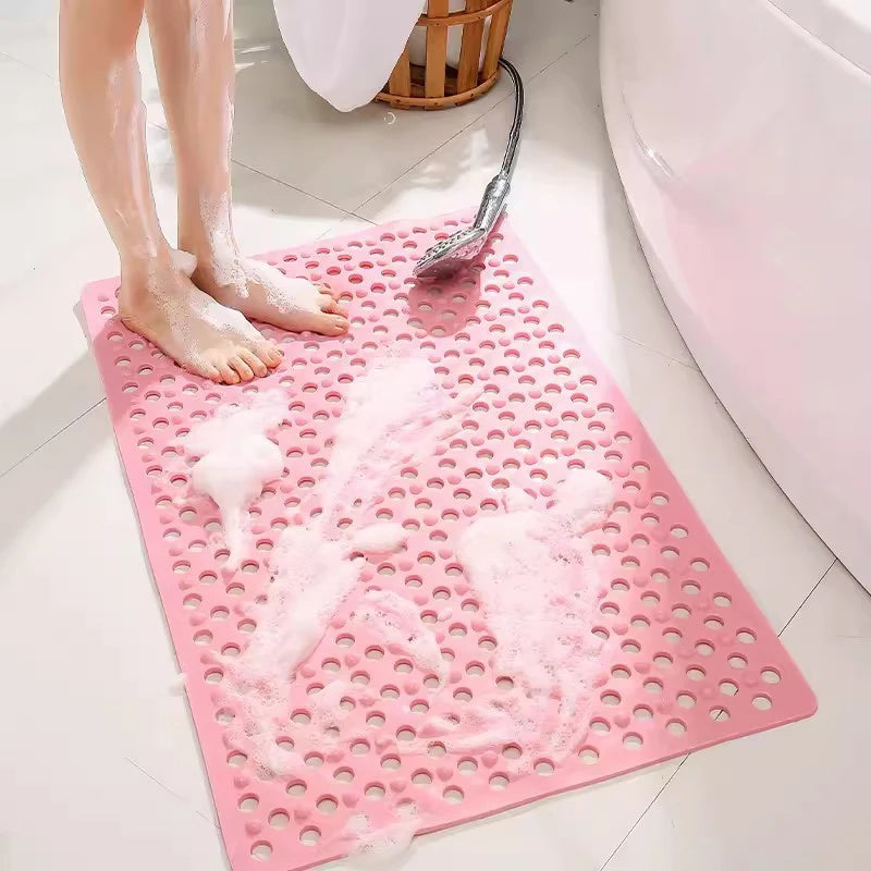 tapis douche bain antidérapant microfibre perforations bleu rose gris vert beige moderne