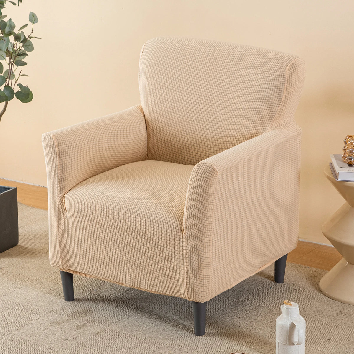housse canapé jacquard extensible antidérapante lavable moderne couleur rose clair beige vert noir tissu