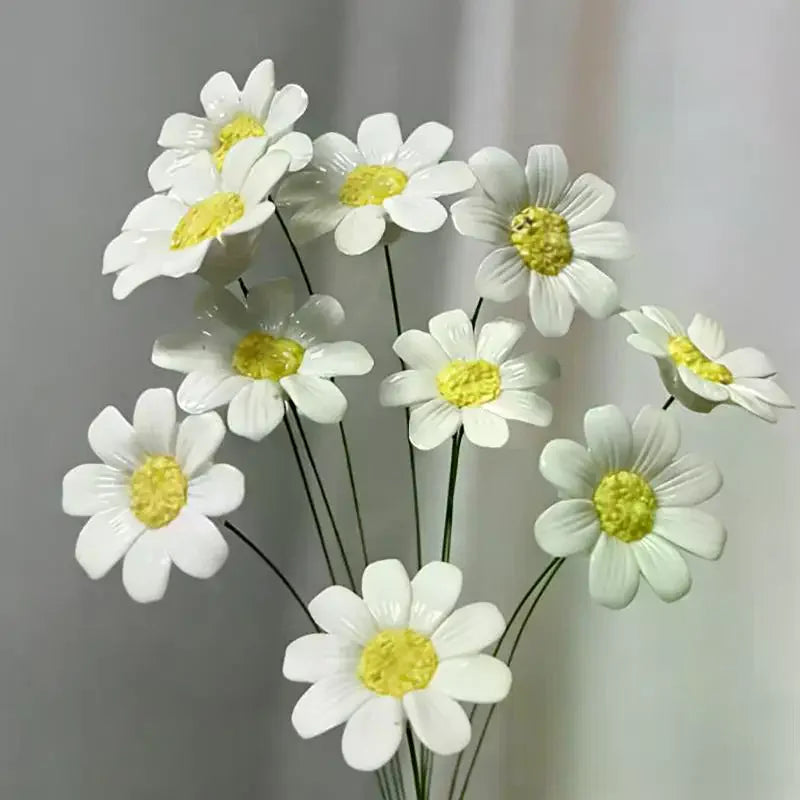décoration intérieure fleurs artificielles marguerites céramique blanc jaune réaliste saint valentin fête