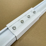 rail suspension électrique blanc moderne vis fixations accessoires rideau motorisé joint lisse opaques