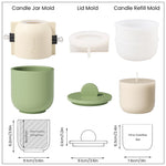 moulage silicium bougie rechargeable blanc jaune rose moderne minimaliste non adhésif durable