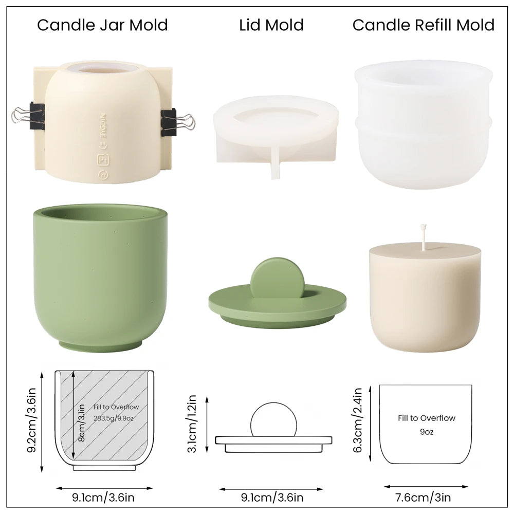 moulage silicium bougie rechargeable blanc jaune rose moderne minimaliste non adhésif durable