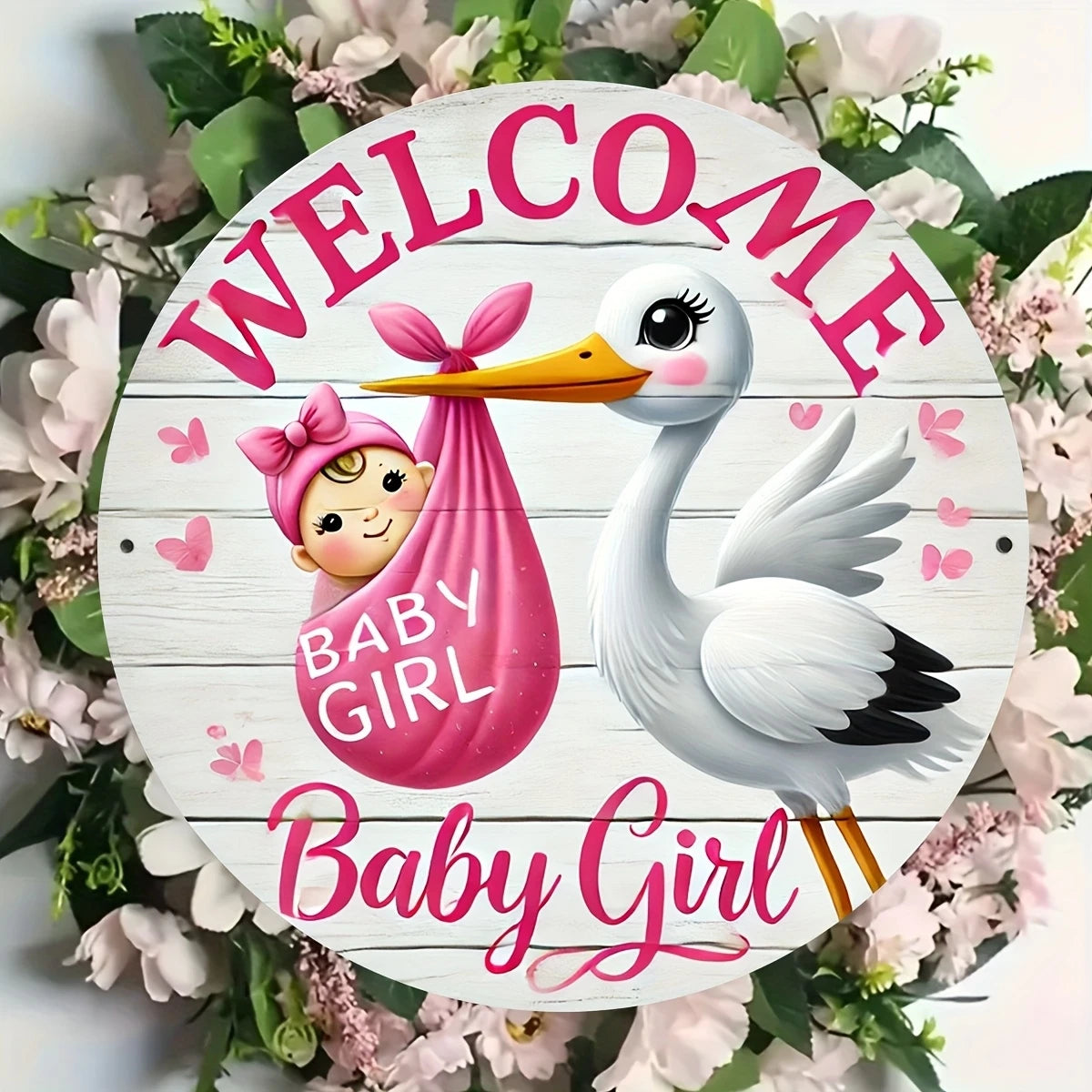 décoration murale bébé illustration pastorale cordelette diamètre 20cm blanc rose bleu violet noir mignonne