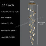 suspension lumineuse contemporaine dorée leds translucides chambre salon élégante 249 2000lm