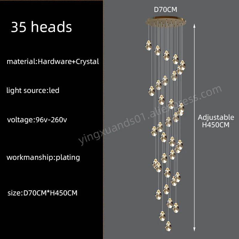suspension lumineuse contemporaine dorée leds translucides chambre salon élégante 249 2000lm