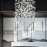 suspension lumineuse moderne verre transparentes support marbre blanc lumière chaude assemblage facile certification ccc