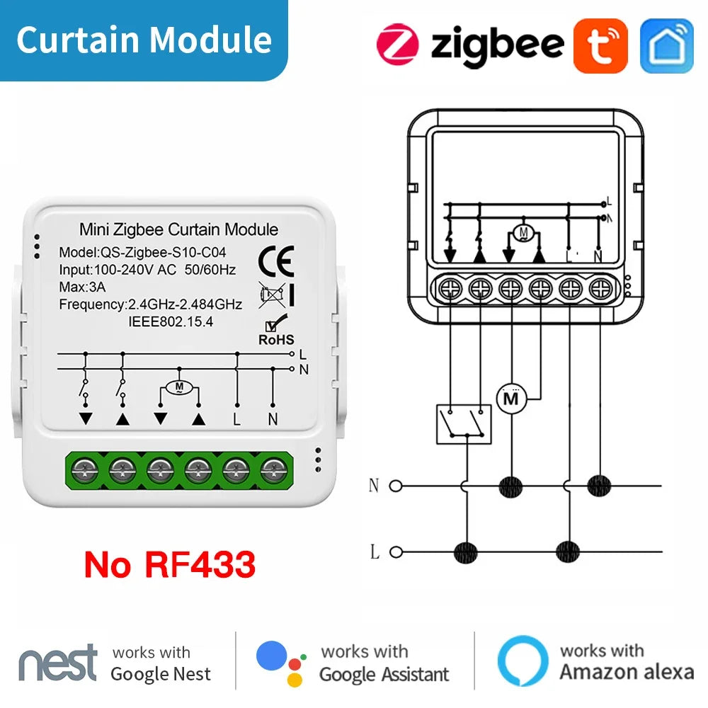 module commutation wi fi blanc moderne clips rail din connecteurs électriques boutons commande certification
