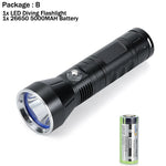 lampe poche plongée led 30w 3000lumens étanche 100m rechargeable tactique robuste