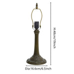 lampe table classique base métal ornements floraux couleur bronze câble interrupteur H48cm Dia16.6cm
