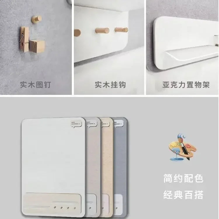 tableau pinces beige gris foncé moderne minimaliste décorations photo wall felt cork board