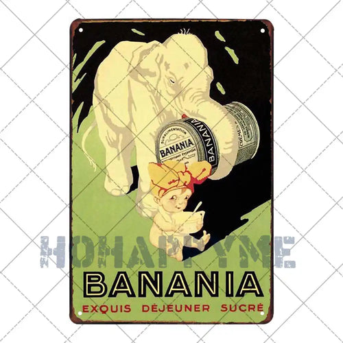 plaque publicitaire metal vintage decoration murale couleur voyage cuba bar club maison retro