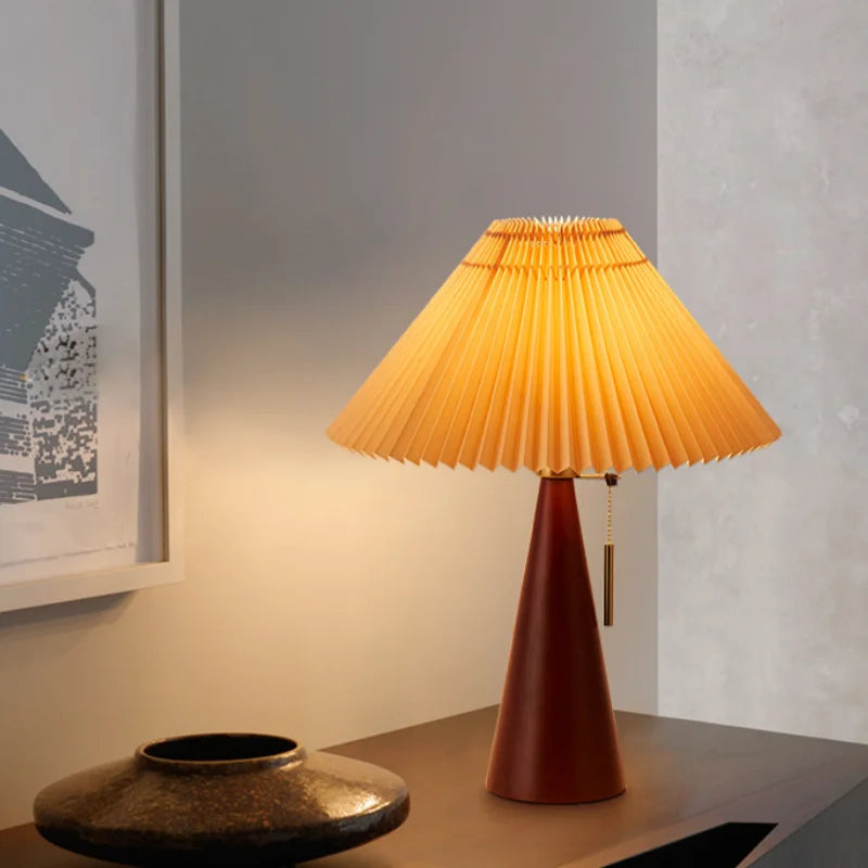 lampe table vintage plissée rouge beige moderne sans grille opaques