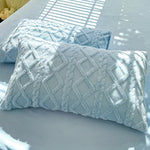 taies d'oreiller géométriques polyester modernes couleurs vives rose orange violet vert bleuclair confortables maison